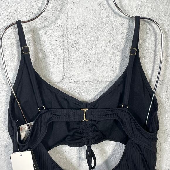 Salt + Cove Women's Ribbed Cinched-Tie 1 Piece Swimsuit, Large - Picture 10 of 13